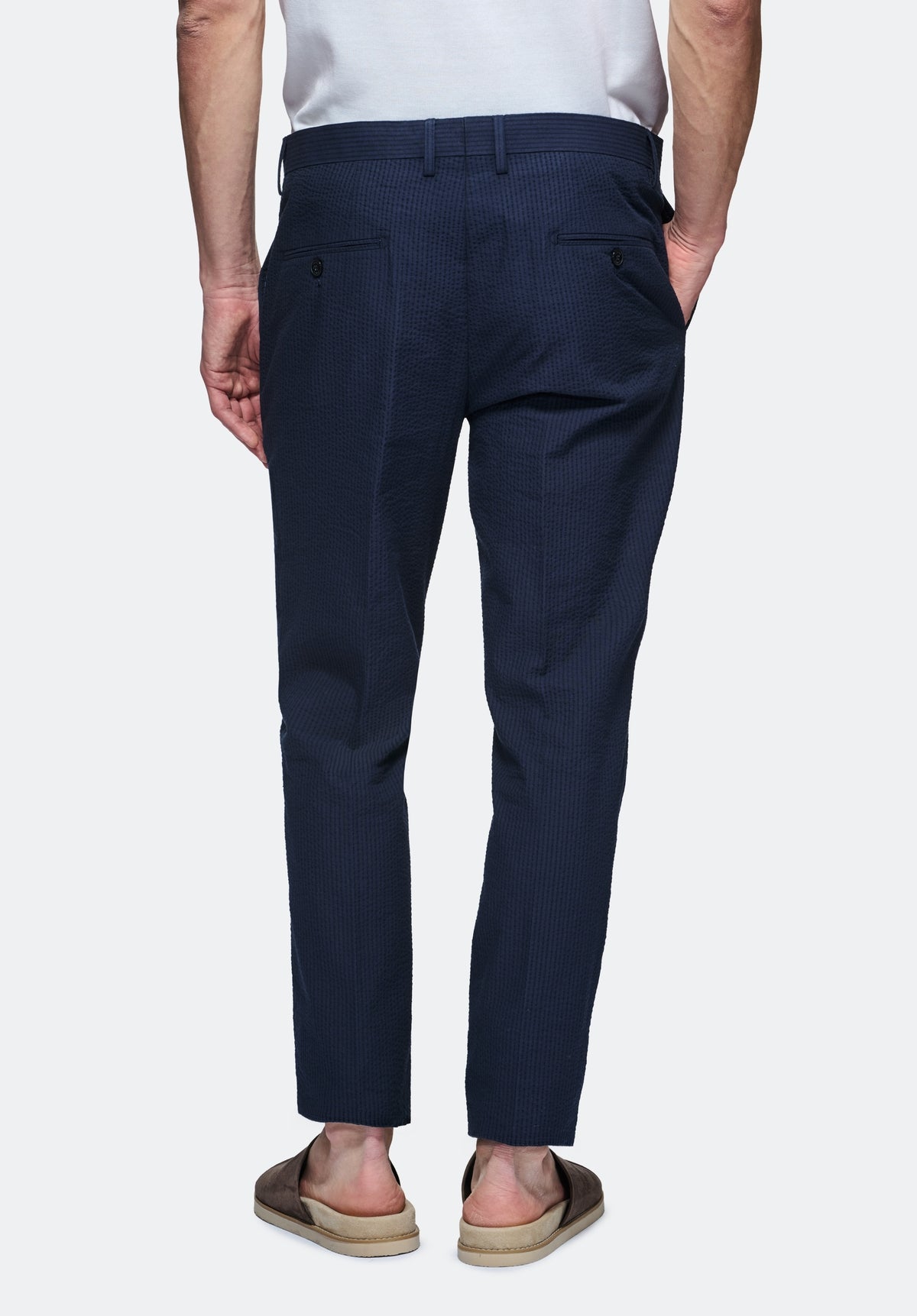 Pantalone seersucker in misto cotone