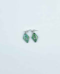 Pendientes geométricos de resina verde marmolada