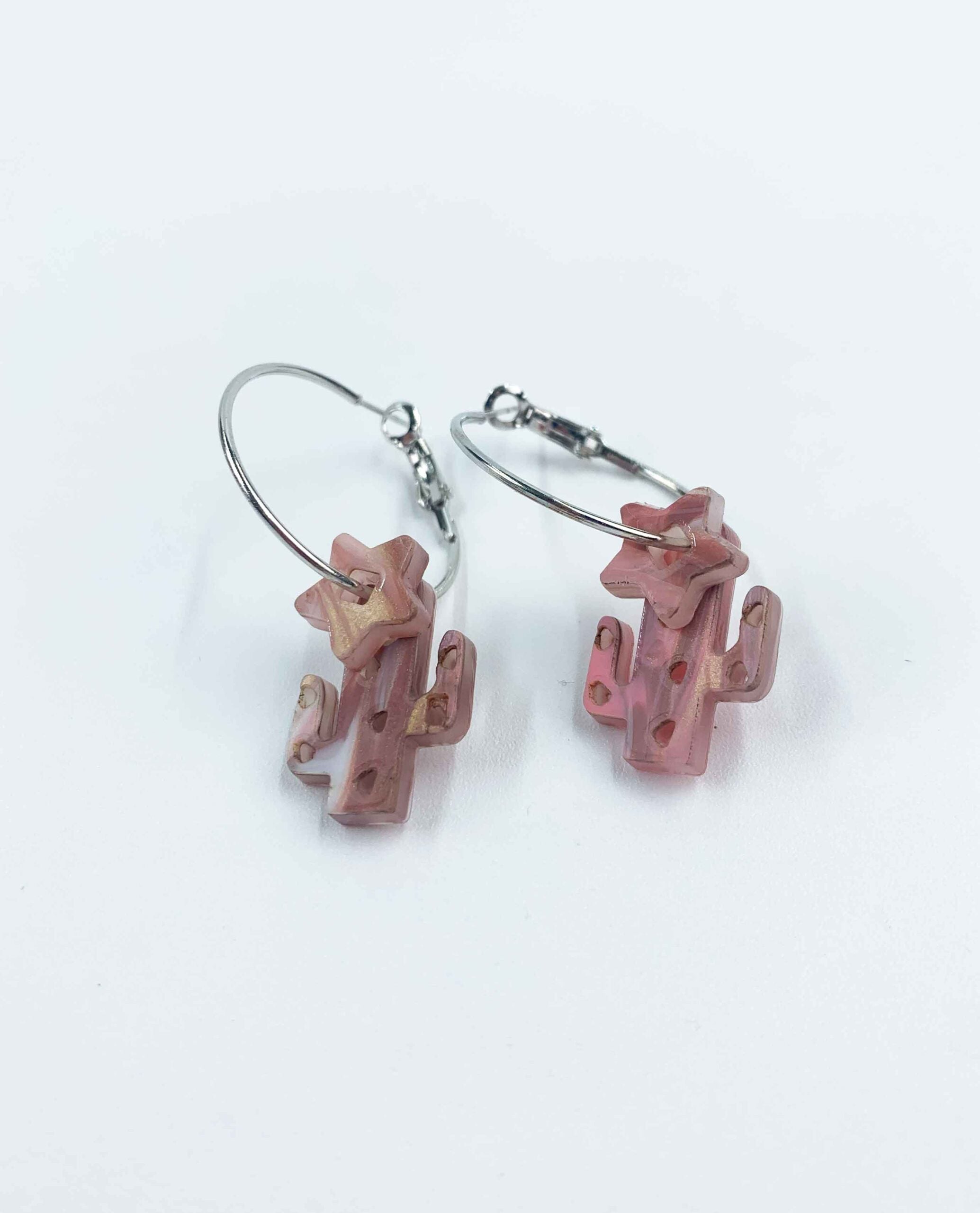 Pendientes aros desierto rosa