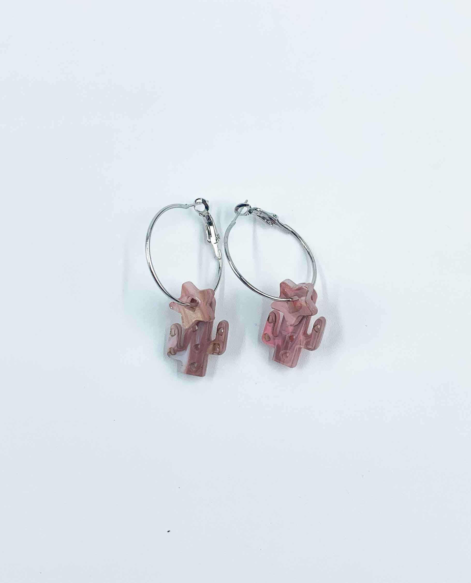 Pendientes aros desierto rosa