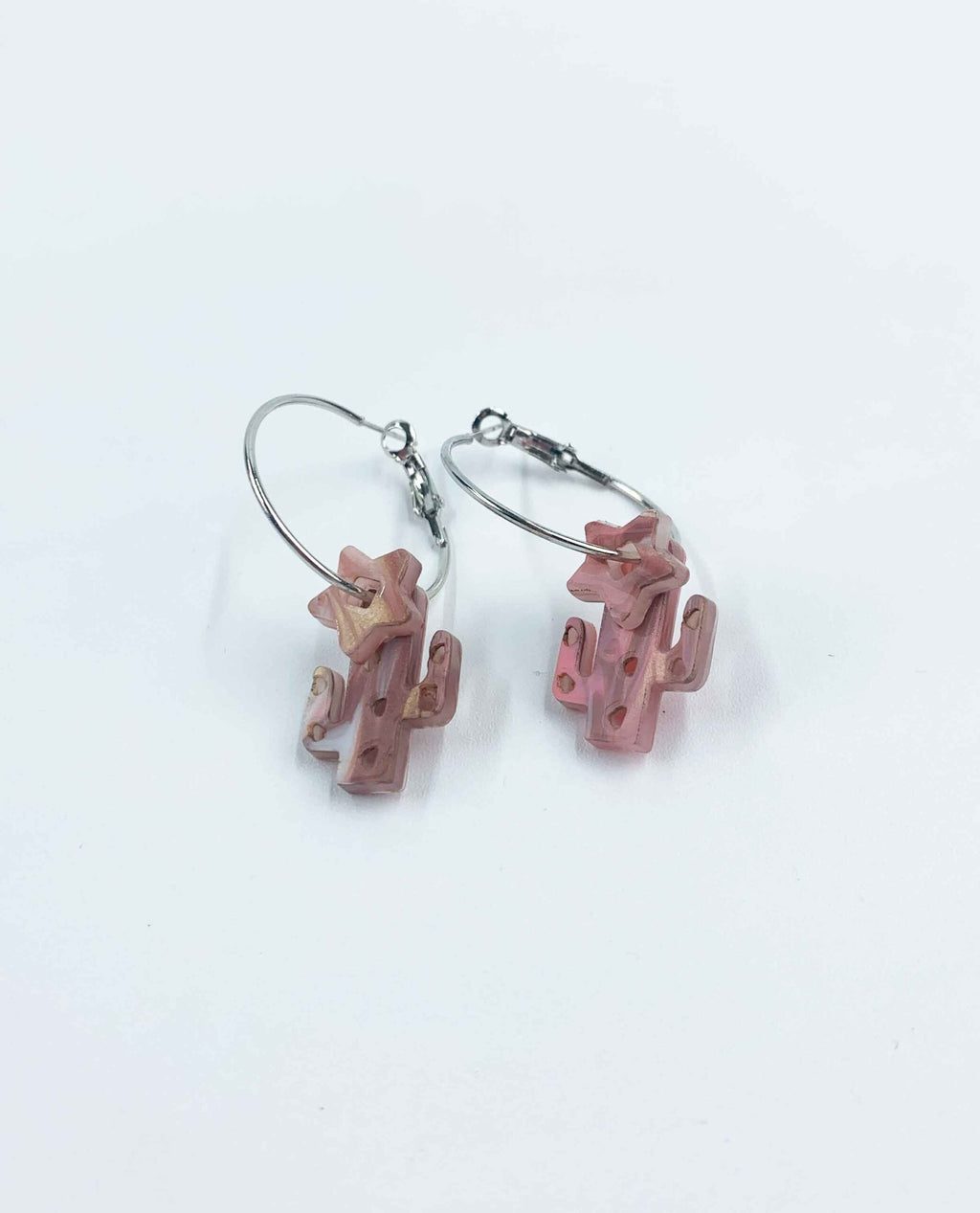 Pendientes aros desierto rosa
